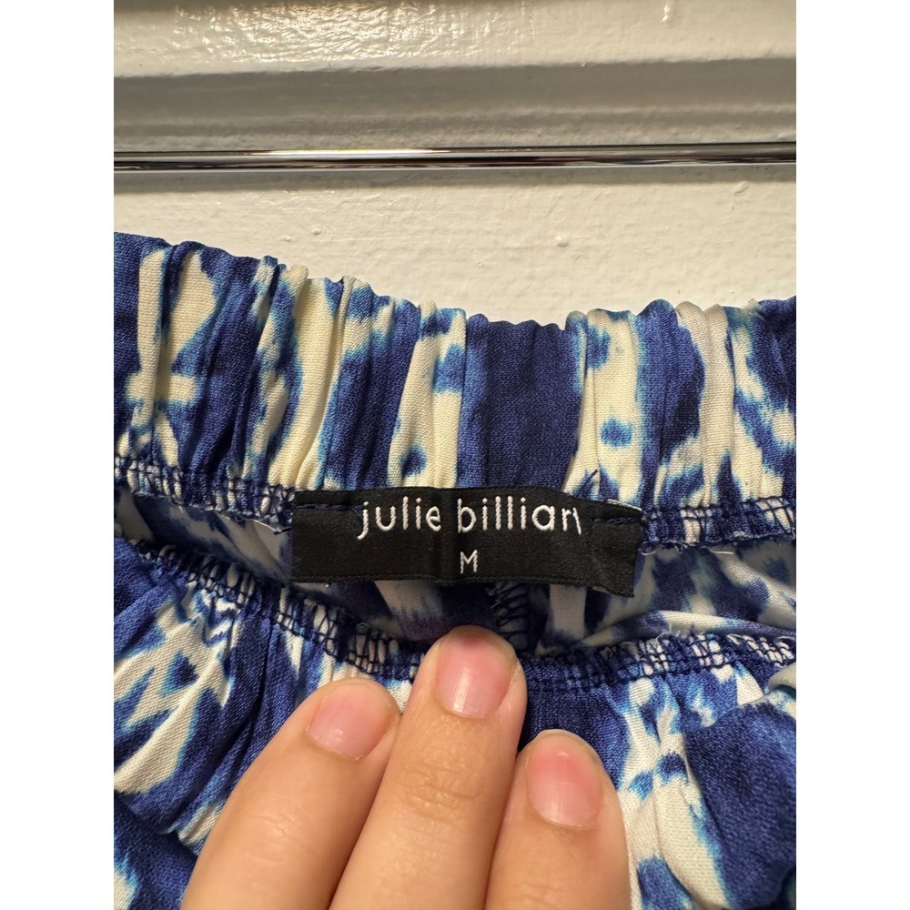 Julie Billiart Womens Blue White Ikat Tribal Print Elastic Waist Shorts Size M - Picture 3 of 3